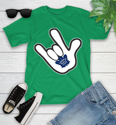 Toronto Maple Leafs NHL Hockey Mickey Rock Hand Disney Youth T-Shirt 6