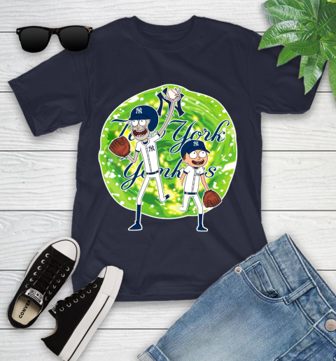 MLB New York Yankees Rick And Morty Baseball Sports Youth T-Shirt 3