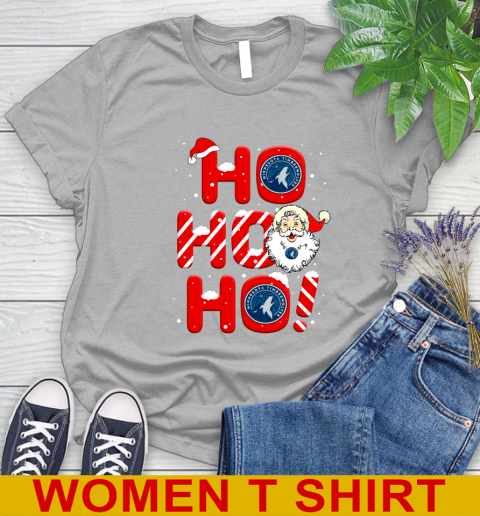Minnesota Timberwolves NBA Basketball Ho Ho Ho Santa Claus Merry Christmas Shirt Women's T-Shirt 5