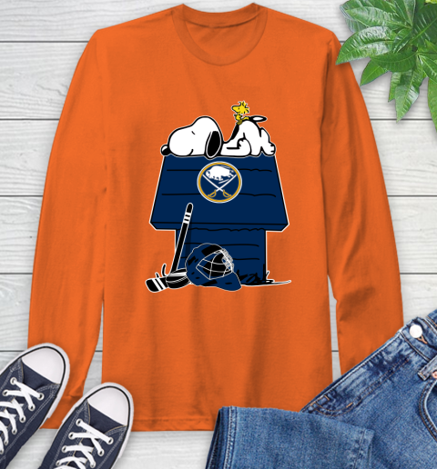 Buffalo Sabres NHL Hockey Snoopy Woodstock The Peanuts Movie Long Sleeve T-Shirt 5