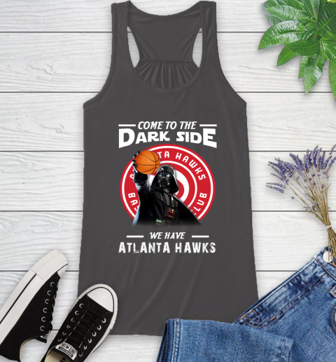 NBA Come To The Dark Side We Have Atlanta Hawks Star Wars Darth Vader Basketball Racerback Tank 11