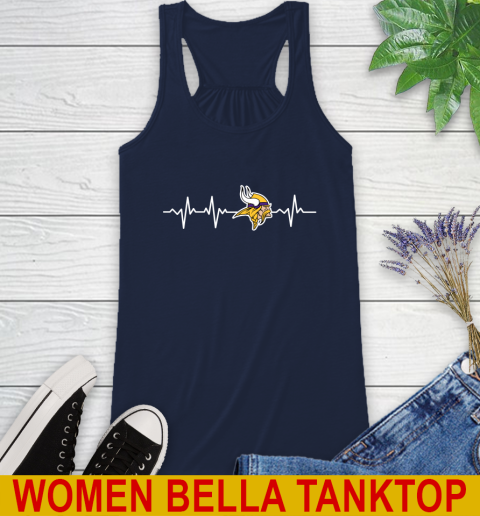 Minnesota Vikings NFL Football Heart Beat Shirt Racerback Tank 9