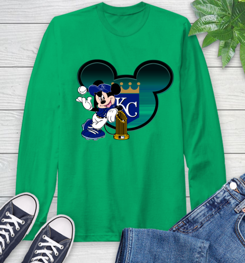 MLB Kansas City Royals The Commissioner's Trophy Mickey Mouse Disney Long Sleeve T-Shirt 7