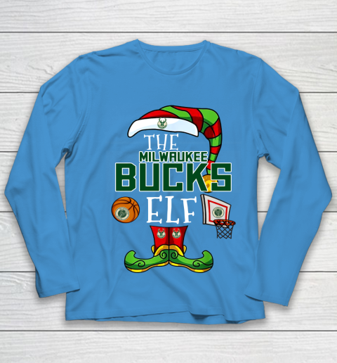 Milwaukee Bucks Christmas ELF Funny NBA Youth Long Sleeve 5