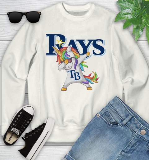 Tampa Bay Rays MLB Baseball Funny Unicorn Dabbing Sports Youth Sweatshirt
