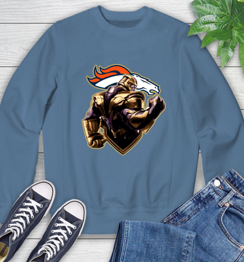 NFL Thanos Avengers Endgame Football Sports Denver Broncos Sweatshirt 7