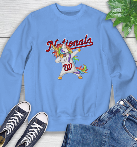 Washington Nationals MLB Baseball Funny Unicorn Dabbing Sports Sweatshirt 11