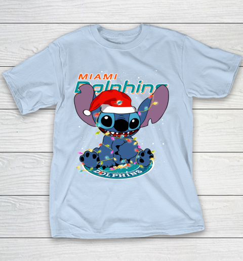 Miami Dolphins NFL Football noel stitch Christmas Youth T-Shirt 4