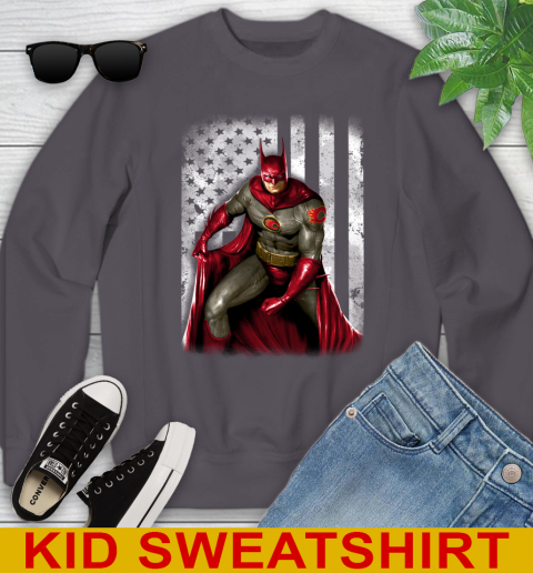 Calgary Flames NHL Hockey Batman DC American Flag Shirt Youth Sweatshirt 5