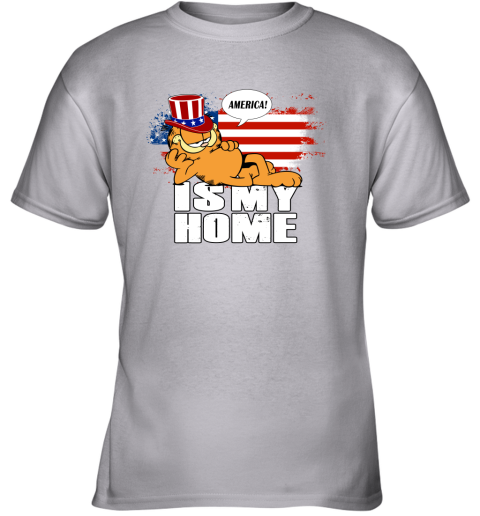America Is My Home Garfield Independence Day 4th Of July Youth T-Shirt