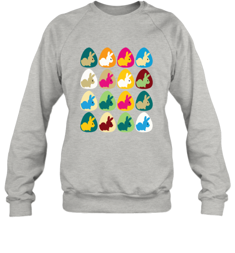 szjt easter rabbit inside easter egg color combination sweatshirt 35 front ash