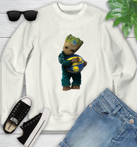 NBA Groot Guardians Of The Galaxy Basketball Sports Golden State Warriors Youth Sweatshirt