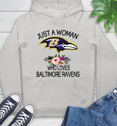 NFL Just A Woman Who Loves Baltimore Ravens Football Sports Hoodie