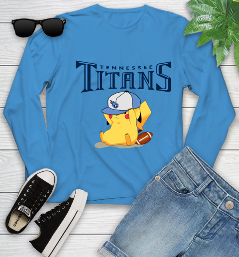 NFL Pikachu Football Tennessee Titans Youth Long Sleeve 7