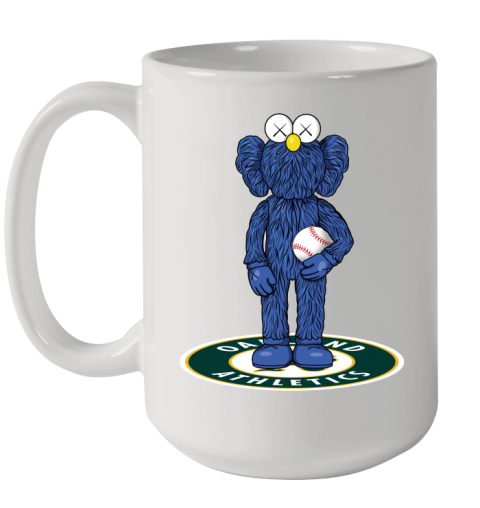 MLB Baseball Oakland Athletics Kaws Bff Blue Figure Shirt Ceramic Mug 15oz
