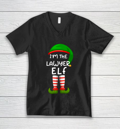 I m The Lawyer Elf Funny Elf Family Matching Christmas V-Neck T-Shirt