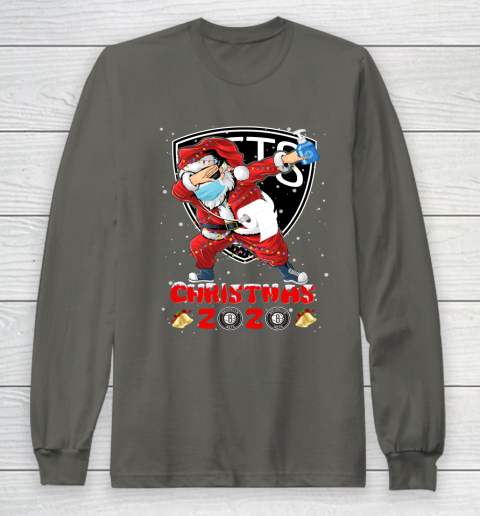 Brooklyn Nets Funny Santa Claus Dabbing Christmas 2020 NBA Long Sleeve T-Shirt 5