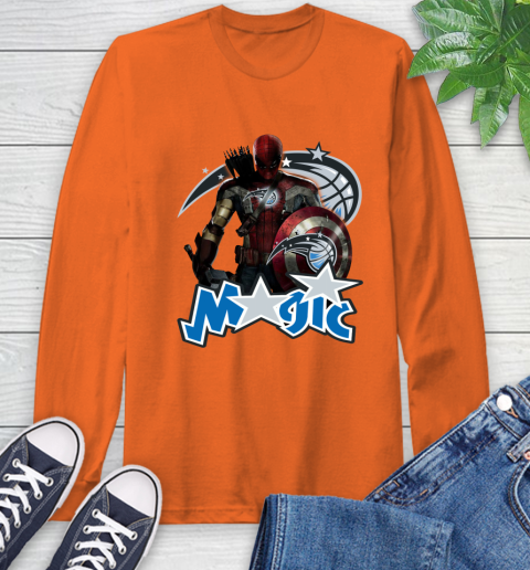 Philadelphia 76ers NBA Basketball Captain America Thor Spider Man Hawkeye Avengers Long Sleeve T-Shirt 5