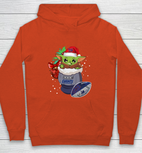 New York Giants Christmas Baby Yoda Star Wars Funny Happy NFL Youth Hoodie 4