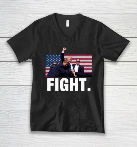 Trump Shooting Shirt Old Row Trump Fight V-Neck T-Shirt