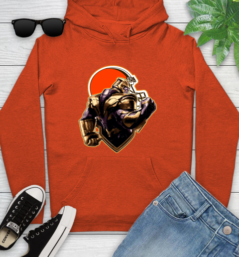 NFL Thanos Avengers Endgame Football Sports Cleveland Browns Youth Hoodie 5