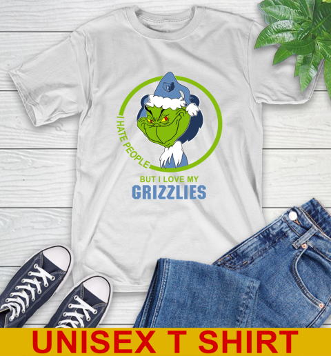 Memphis Grizzlies NBA Christmas Grinch I Hate People But I Love My Favorite Basketball Team T-Shirt