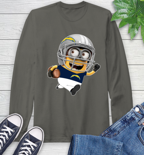 NFL San Diego Chargers Minions Disney Football Sports Long Sleeve T-Shirt 8