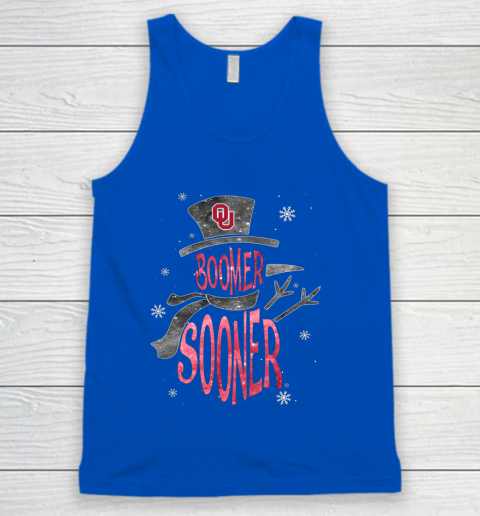 Oklahoma Sooners Christmas Snowman Tank Top 4