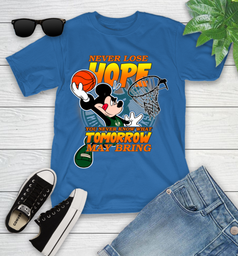 Milwaukee Bucks NBA Basketball Mickey Disney Never Lose Hope Youth T-Shirt 12