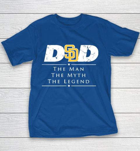 San Diego Padres MLB Baseball Dad The Man The Myth The Legend Youth T-Shirt 6