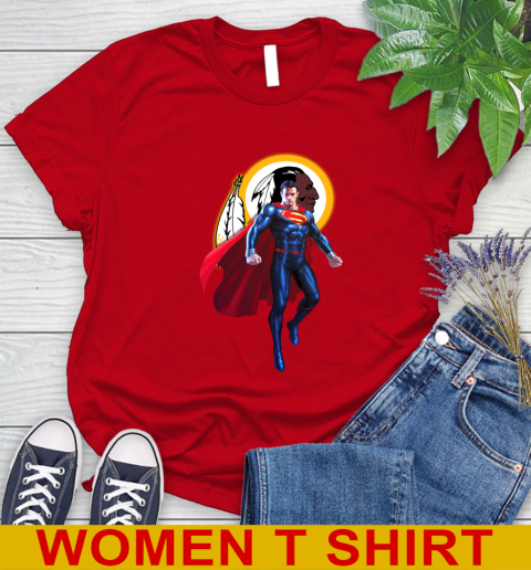 NFL Superman DC Sports Football Washington Redskins Women's T-Shirt 10
