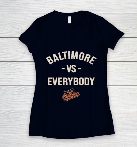 Baltimore Orioles Vs Everybody Women's V-Neck T-Shirt 2