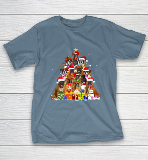 Christmas Pajama Boxer Tree Xmas Gifts Dog Dad Mom T-Shirt 16