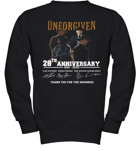 Unforgiven Movie 28Th Anniversary 1992 2020 Thank You For The Memories Signatures Youth Sweatshirt
