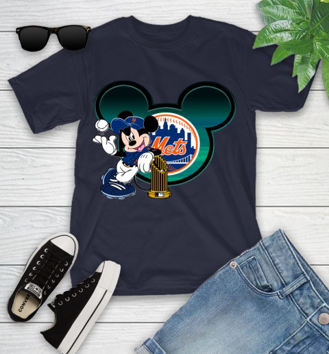 MLB New York Mets The Commissioner's Trophy Mickey Mouse Disney Youth T-Shirt 3