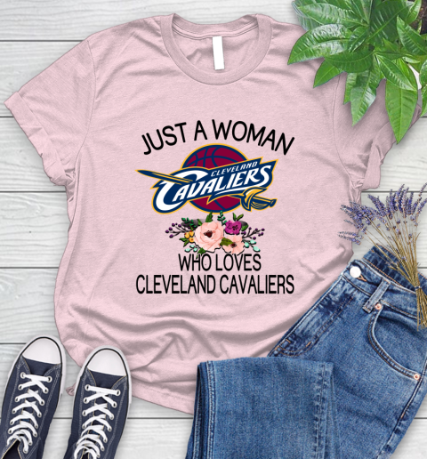 NBA Just A Woman Who Loves Cleveland Cavaliers Basketball Sports Women's T-Shirt 8