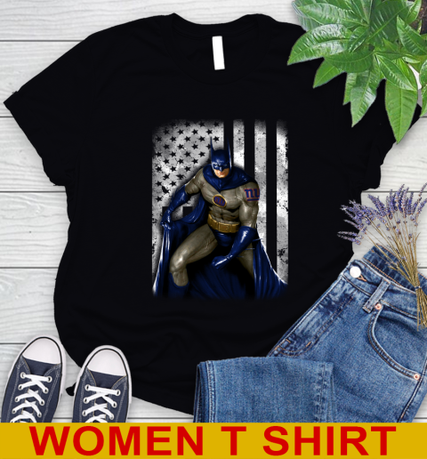 New York Giants NFL Football Batman DC American Flag Shirt Women's T-Shirt