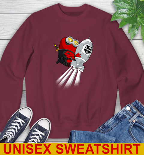 NHL Hockey Los Angeles Kings Deadpool Minion Marvel Shirt Sweatshirt 6