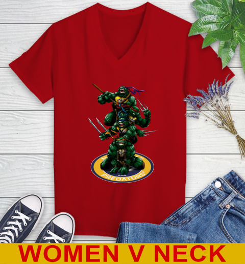 NHL Hockey Nashville Predators Teenage Mutant Ninja Turtles Shirt Women's V-Neck T-Shirt 12