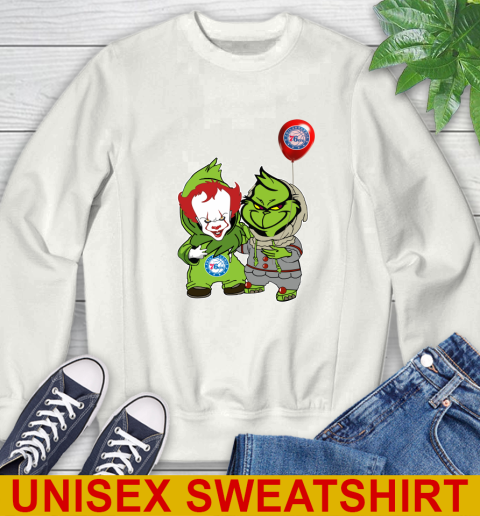Philadelphia 76ers Baby Pennywise Grinch Christmas NBA Basketball Sweatshirt