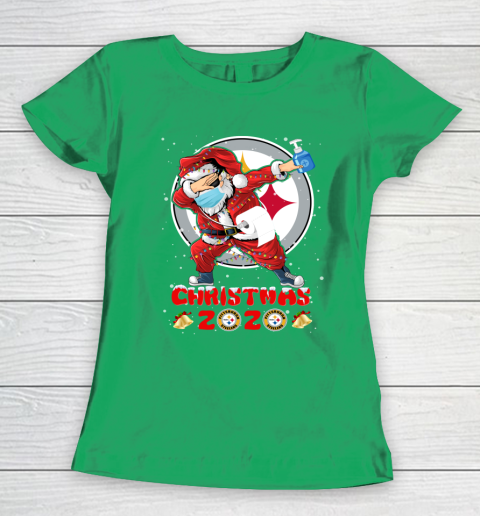 Pittsburgh Steelers Funny Santa Claus Dabbing Christmas 2020 NFL Women's T-Shirt 5