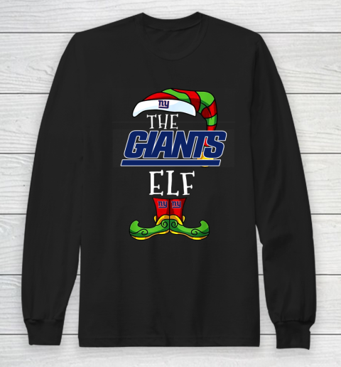 New York Giants Christmas ELF Funny NFL Long Sleeve T-Shirt