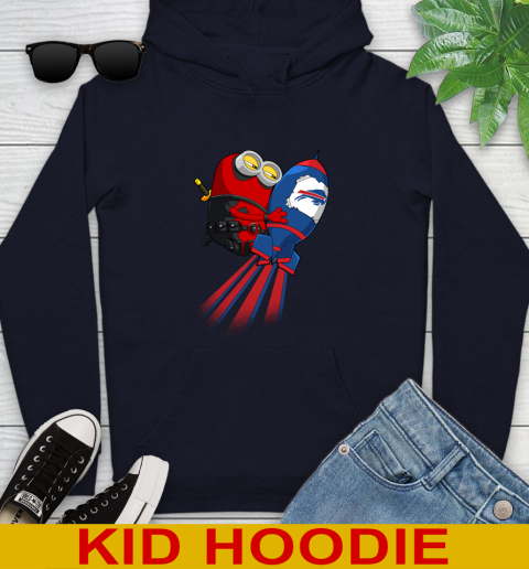 NFL Football Buffalo Bills Deadpool Minion Marvel Shirt Youth Hoodie 3