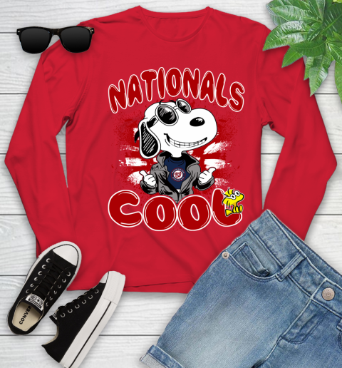 MLB Baseball Washington Nationals Cool Snoopy Shirt Youth Long Sleeve 10