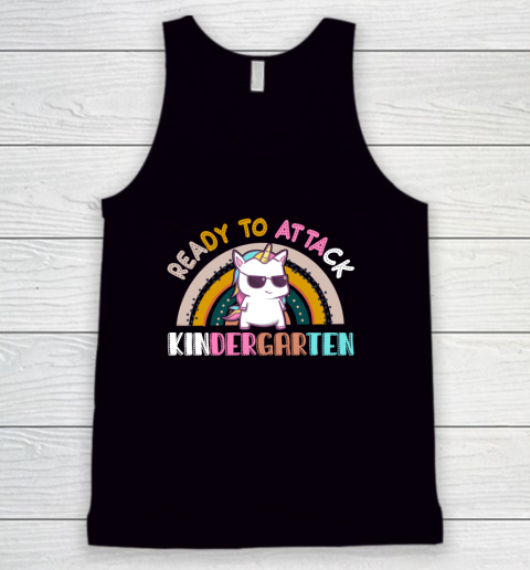 Back to school shirt Ready To Attack Kindergarten Unicorn Tank Top