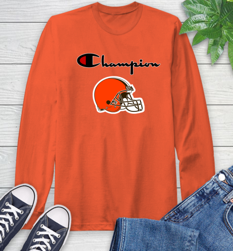 NFL Football Cleveland Browns Champion Shirt Long Sleeve T-Shirt 3