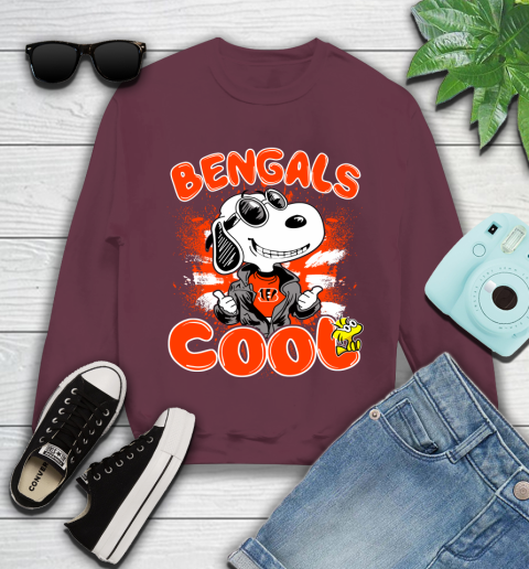 NFL Football Cincinnati Bengals Cool Snoopy Shirt Youth Sweatshirt Tee For Sports