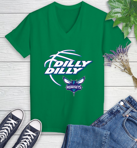 NBA Charlotte Hornets Dilly Dilly Basketball Sports Women's V-Neck T-Shirt 5