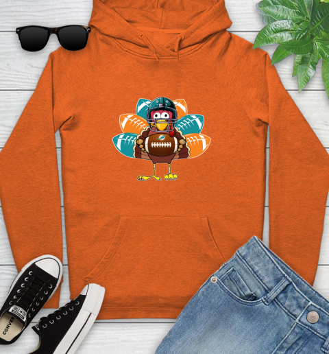 Miami Dolphins Turkey Thanksgiving Day Youth Hoodie 5