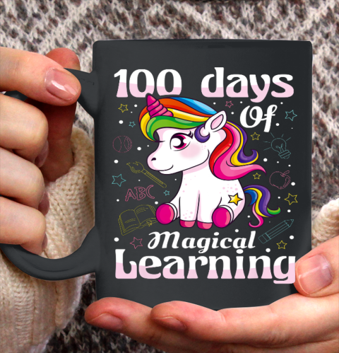 100th Day of School Unicorn T Shirt Girls 100 Days of School Ceramic Mug 11oz